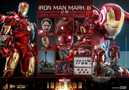 HOT TOYS - Marvel - Iron Man Movie Masterpiece Series Diecast Action Figure 1/6 Iron Man Mark III (2.0)