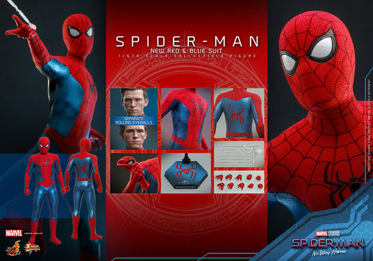HOT TOYS - Spider-Man: No Way Home Movie Masterpiece Action Figure 1/6 Spider-Man (New Red and Blue Suit) MMS679