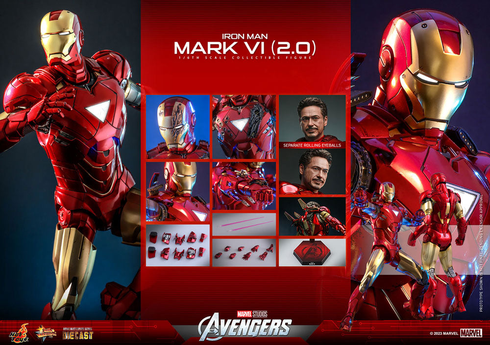 HOT TOYS - Marvel's The Avengers Movie Masterpiece Diecast Action Figure 1/6 Iron Man Mark VI (2.0) MMS687D52