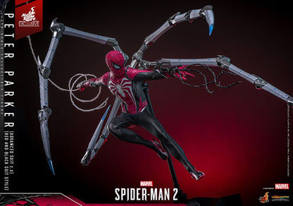 HOT TOYS - Spider-Man 2 Video Game Masterpiece Action Figure 1/6 Peter Parker (Advanced Suit 2.0) (Red and Black Suit Style)  VGM66