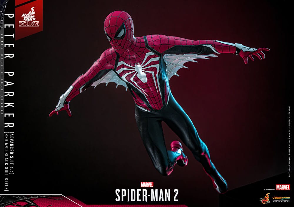 HOT TOYS - Spider-Man 2 Video Game Masterpiece Action Figure 1/6 Peter Parker (Advanced Suit 2.0) (Red and Black Suit Style)  VGM66