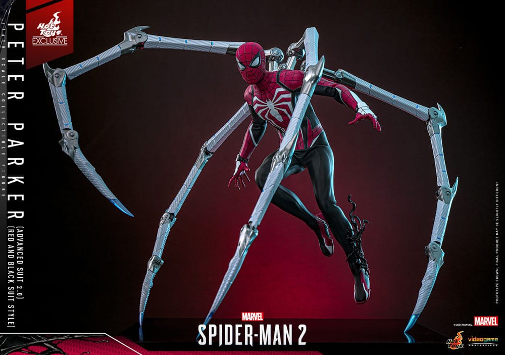 HOT TOYS - Spider-Man 2 Video Game Masterpiece Action Figure 1/6 Peter Parker (Advanced Suit 2.0) (Red and Black Suit Style)  VGM66