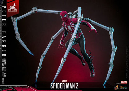 HOT TOYS - Spider-Man 2 Video Game Masterpiece Action Figure 1/6 Peter Parker (Advanced Suit 2.0) (Red and Black Suit Style)  VGM66