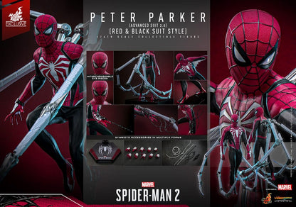 HOT TOYS - Spider-Man 2 Video Game Masterpiece Action Figure 1/6 Peter Parker (Advanced Suit 2.0) (Red and Black Suit Style)  VGM66