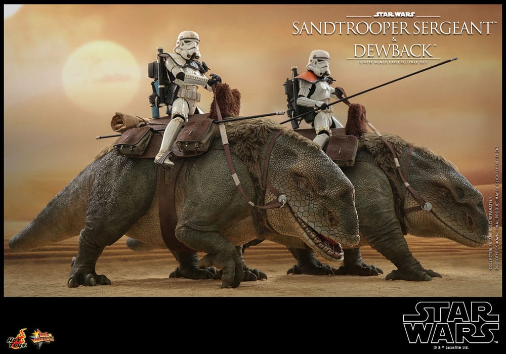 HOT TOYS - Star Wars Episode IV Action Figure 2-Pack 1/6 Sandtrooper Sergeant & Dewback  MMS722