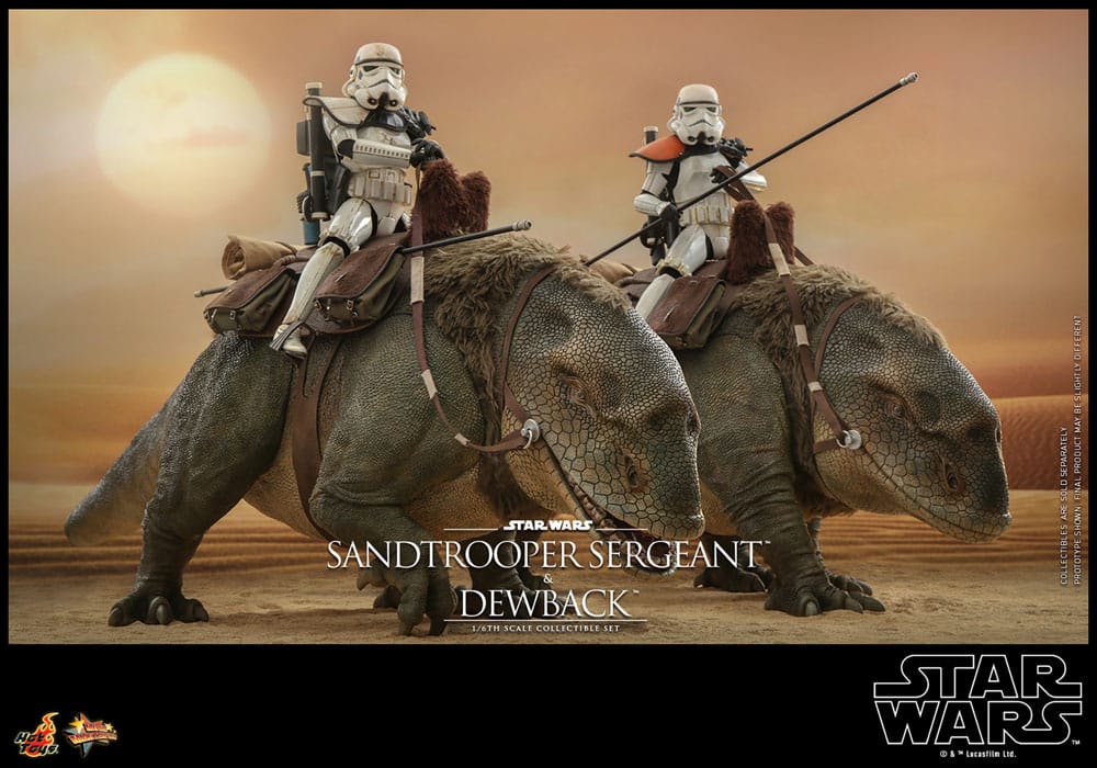 HOT TOYS - Star Wars Episode IV Action Figure 2-Pack 1/6 Sandtrooper Sergeant & Dewback  MMS722