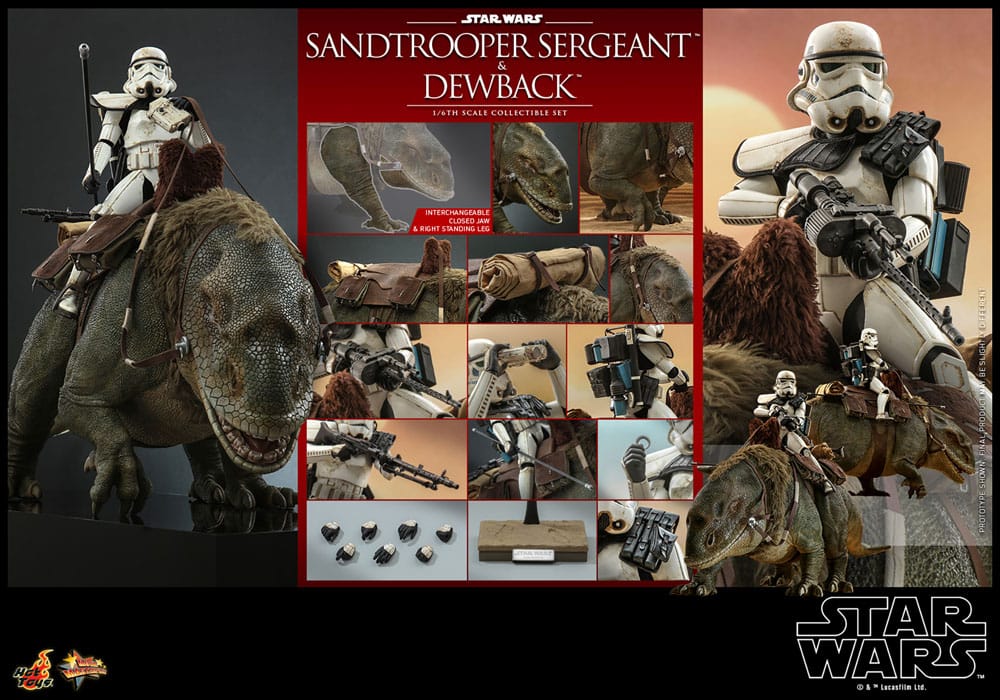 HOT TOYS - Star Wars Episode IV Action Figure 2-Pack 1/6 Sandtrooper Sergeant & Dewback  MMS722