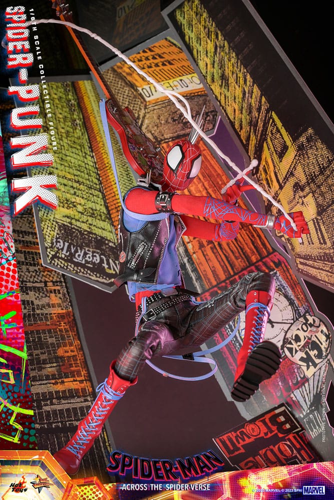 HOT TOYS - Marvel - Spider-Man Across The Spider-Verse Movie Masterpiece 1:6 Action Doll Spider-Punk