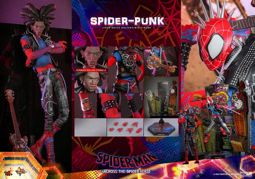 HOT TOYS - Marvel - Spider-Man Across The Spider-Verse Movie Masterpiece 1:6 Action Doll Spider-Punk