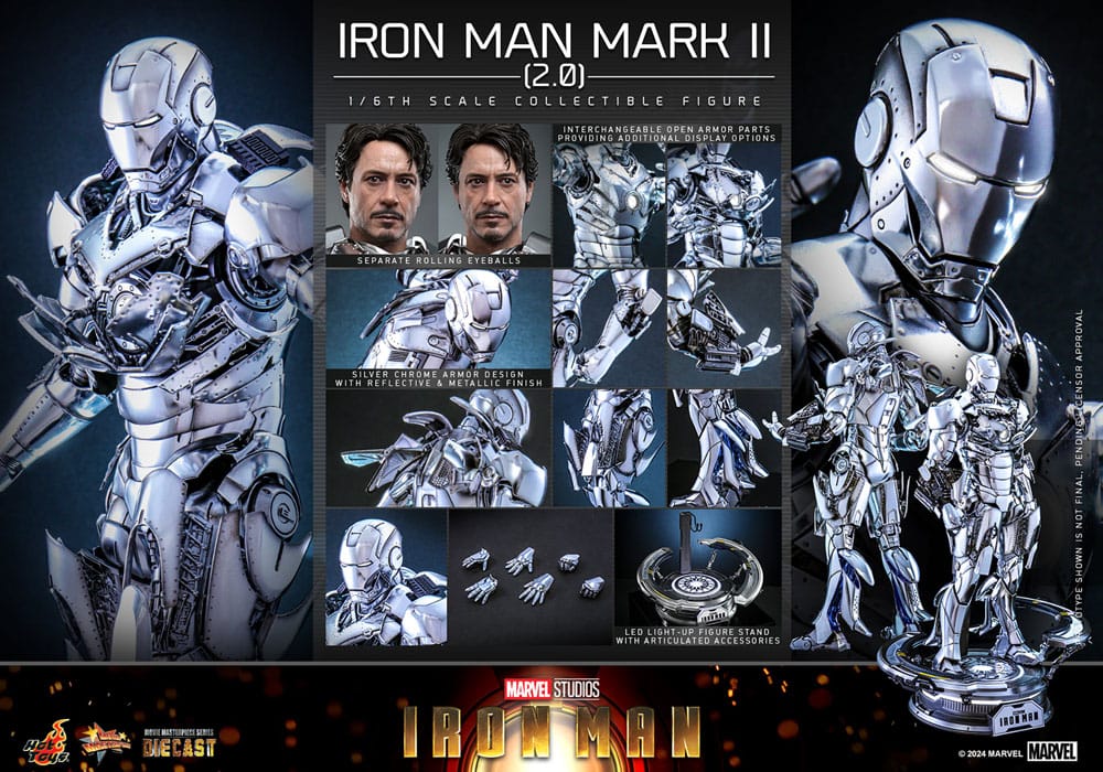 HOT TOYS - Marvel - Iron Man Scale Figure 1:6 Iron Man Mark II (2.0)