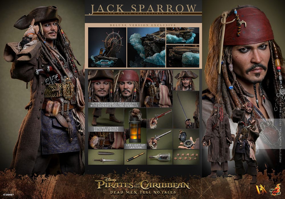 HOT TOYS - Pirates of the Caribbean: Dead Men Tell No Tales - Jack Sparrow Deluxe Version DX38 1:6 Scale Figure