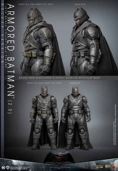 HOT TOYS - Batman v Superman: Dawn of Justice Movie Masterpiece Action Figure 1/6 Armored Batman 2.0 (Deluxe Version)  MMS742D62