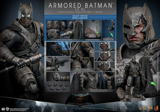 HOT TOYS - Batman v Superman: Dawn of Justice Movie Masterpiece Action Figure 1/6 Armored Batman 2.0 (Deluxe Version)  MMS742D62