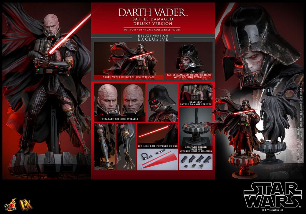 HOT TOYS - Star Wars Action Figure 1/6 Darth Vader (Battle Damaged) Deluxe Version  DX