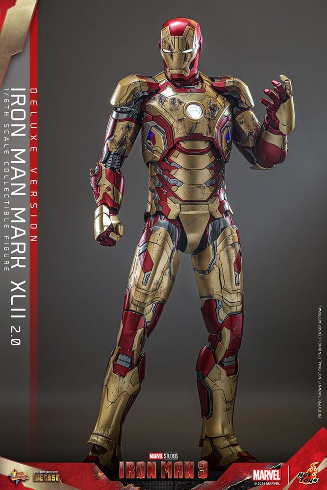 HOT TOYS - Iron Man 3 Movie Masterpiece Diecast Action Figure 1/6 Iron Man Mark XLII (2.0) Deluxe