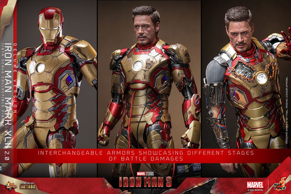 HOT TOYS - Iron Man 3 Movie Masterpiece Diecast Action Figure 1/6 Iron Man Mark XLII (2.0) Deluxe