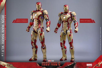 HOT TOYS - Iron Man 3 Movie Masterpiece Diecast Action Figure 1/6 Iron Man Mark XLII (2.0) Deluxe