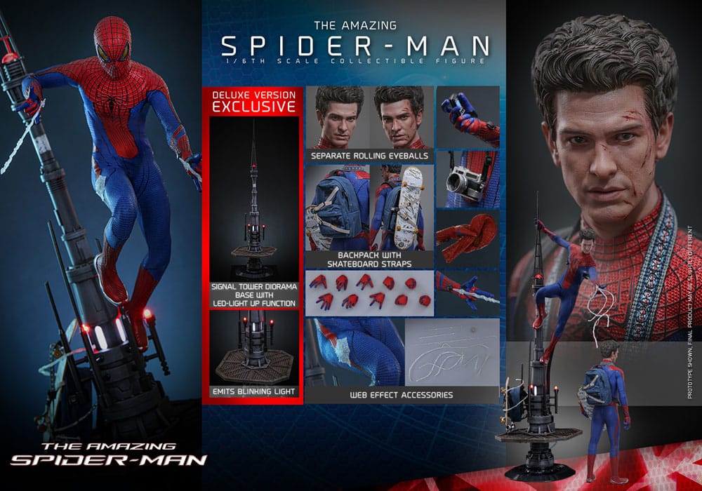 HOT TOYS - The Amazing Spider-Man Movie Masterpiece Action Figure 1/6 Spider-Man (Deluxe Version)