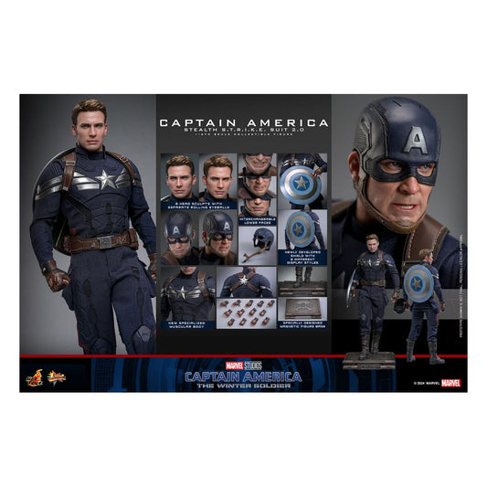 HOT TOYS - Captain America: The Winter Soldier Movie Masterpiece Action Figure 1/6 Captain America (Stealth S.T.R.I.K.E. Suit