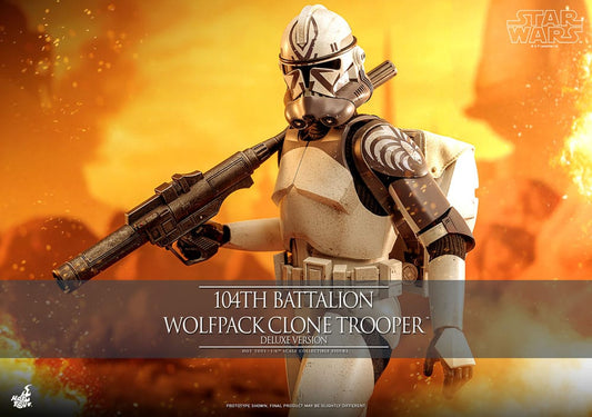 HOT TOYS - Star Wars The Clone Wars Action Figure 1/6 104th Battalion Wolfpack Clone Trooper Deluxe Version  TMS143