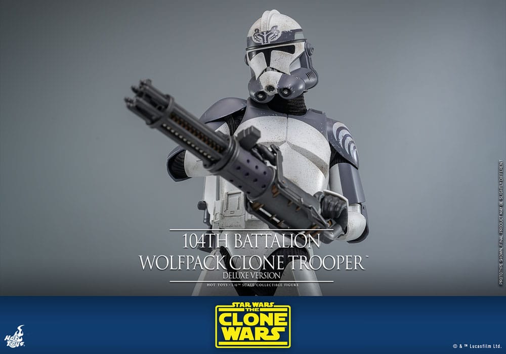 HOT TOYS - Star Wars The Clone Wars Action Figure 1/6 104th Battalion Wolfpack Clone Trooper Deluxe Version  TMS143