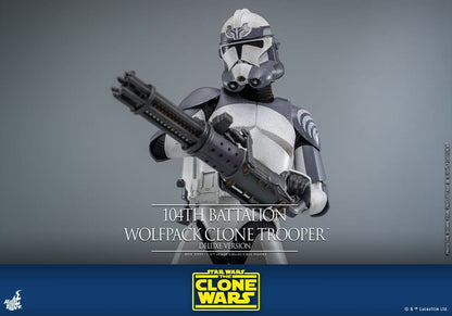 HOT TOYS - Star Wars The Clone Wars Action Figure 1/6 104th Battalion Wolfpack Clone Trooper Deluxe Version  TMS143