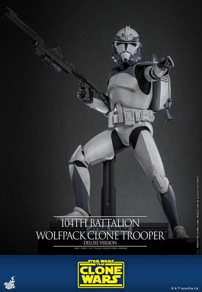 HOT TOYS - Star Wars The Clone Wars Action Figure 1/6 104th Battalion Wolfpack Clone Trooper Deluxe Version  TMS143