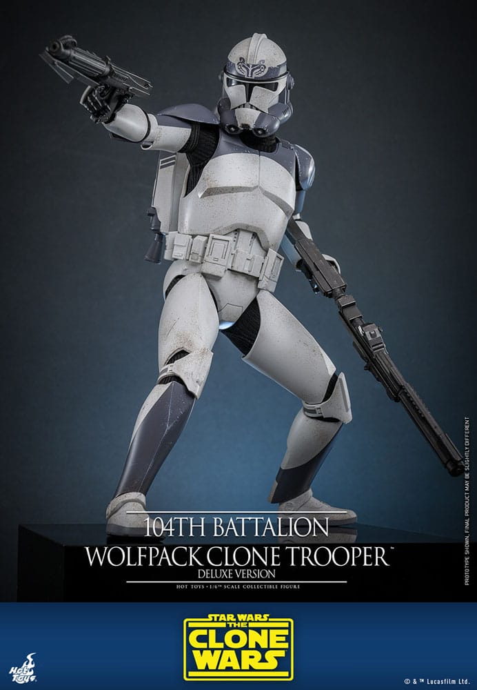 HOT TOYS - Star Wars The Clone Wars Action Figure 1/6 104th Battalion Wolfpack Clone Trooper Deluxe Version  TMS143