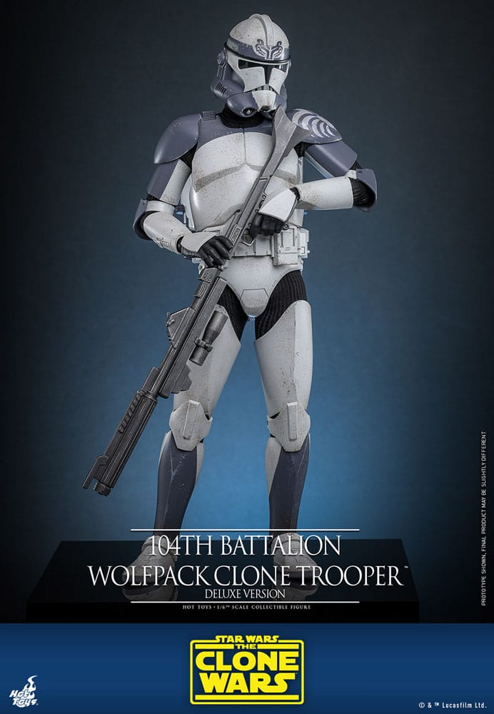 HOT TOYS - Star Wars The Clone Wars Action Figure 1/6 104th Battalion Wolfpack Clone Trooper Deluxe Version  TMS143