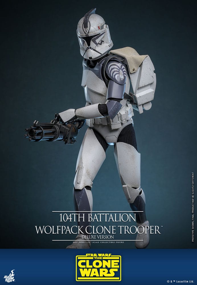 HOT TOYS - Star Wars The Clone Wars Action Figure 1/6 104th Battalion Wolfpack Clone Trooper Deluxe Version  TMS143