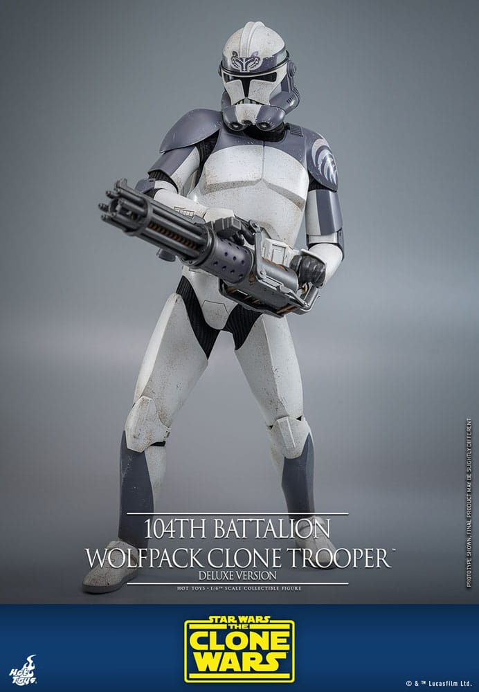 HOT TOYS - Star Wars The Clone Wars Action Figure 1/6 104th Battalion Wolfpack Clone Trooper Deluxe Version  TMS143