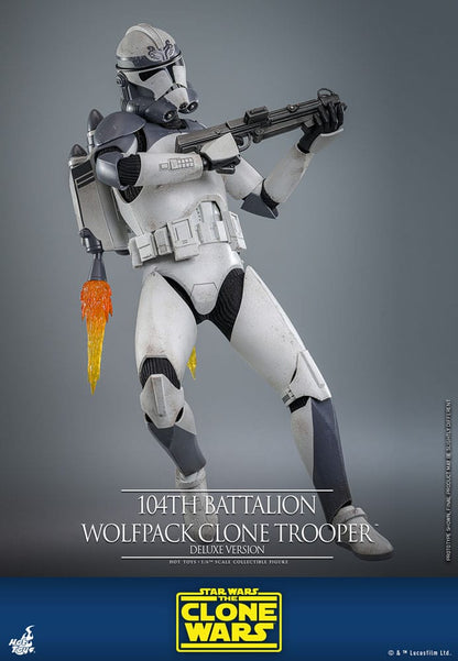 HOT TOYS - Star Wars The Clone Wars Action Figure 1/6 104th Battalion Wolfpack Clone Trooper Deluxe Version  TMS143