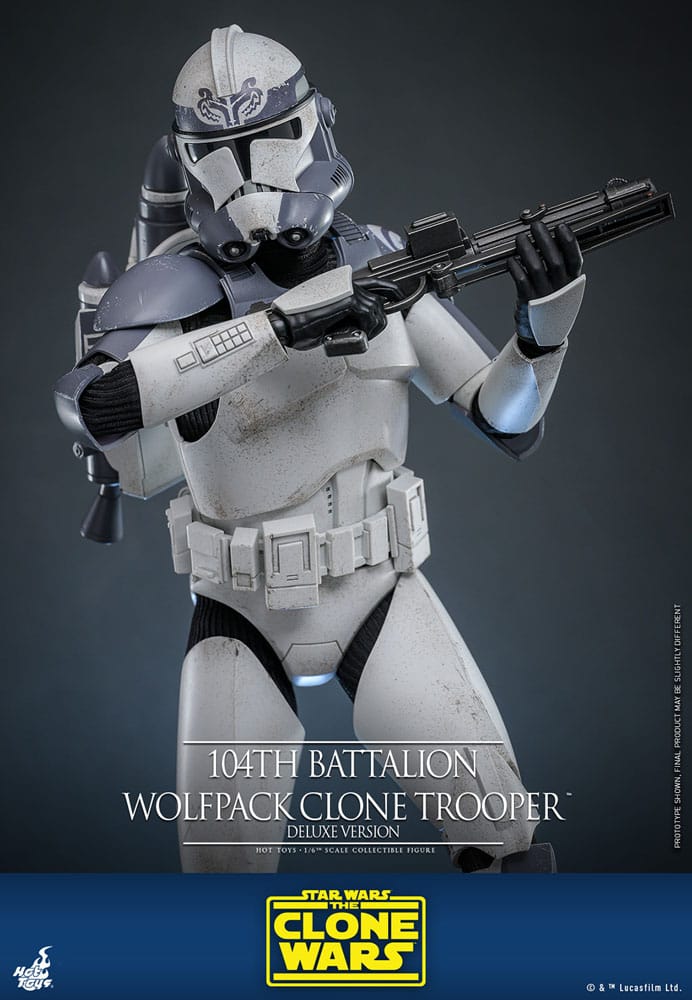 HOT TOYS - Star Wars The Clone Wars Action Figure 1/6 104th Battalion Wolfpack Clone Trooper Deluxe Version  TMS143
