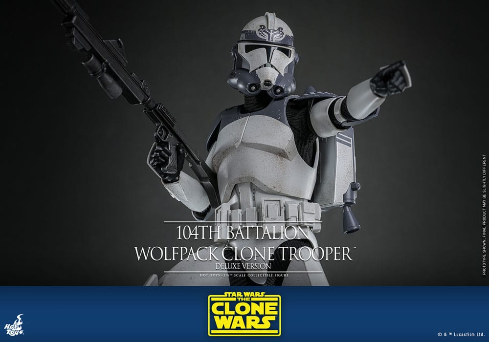 HOT TOYS - Star Wars The Clone Wars Action Figure 1/6 104th Battalion Wolfpack Clone Trooper Deluxe Version  TMS143