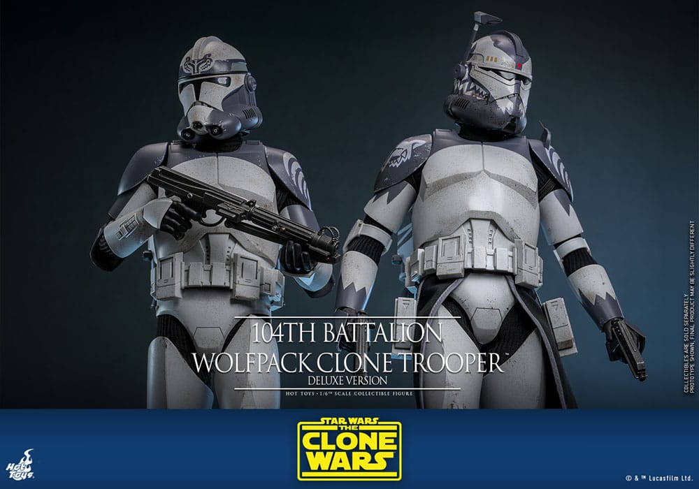 HOT TOYS - Star Wars The Clone Wars Action Figure 1/6 104th Battalion Wolfpack Clone Trooper Deluxe Version  TMS143
