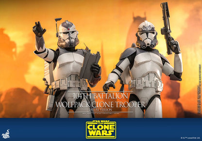 HOT TOYS - Star Wars The Clone Wars Action Figure 1/6 104th Battalion Wolfpack Clone Trooper Deluxe Version  TMS143