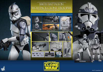 HOT TOYS - Star Wars The Clone Wars Action Figure 1/6 104th Battalion Wolfpack Clone Trooper Deluxe Version  TMS143