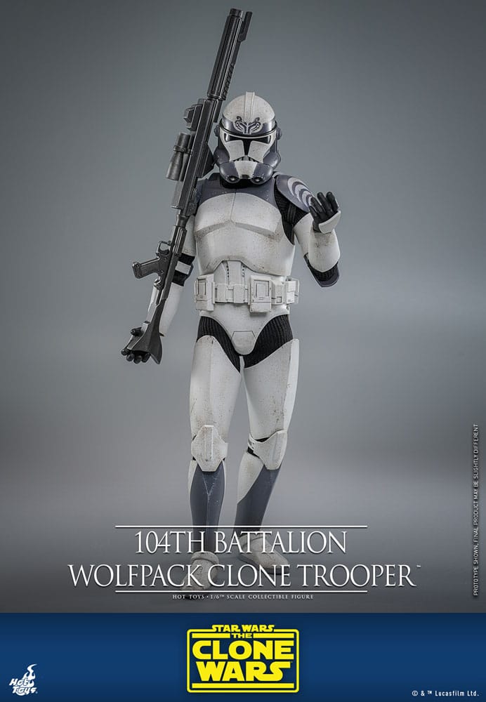HOT TOYS - Star Wars The Clone Wars Action Figure 1/6 104th Battalion Wolfpack Clone Trooper  TMS142