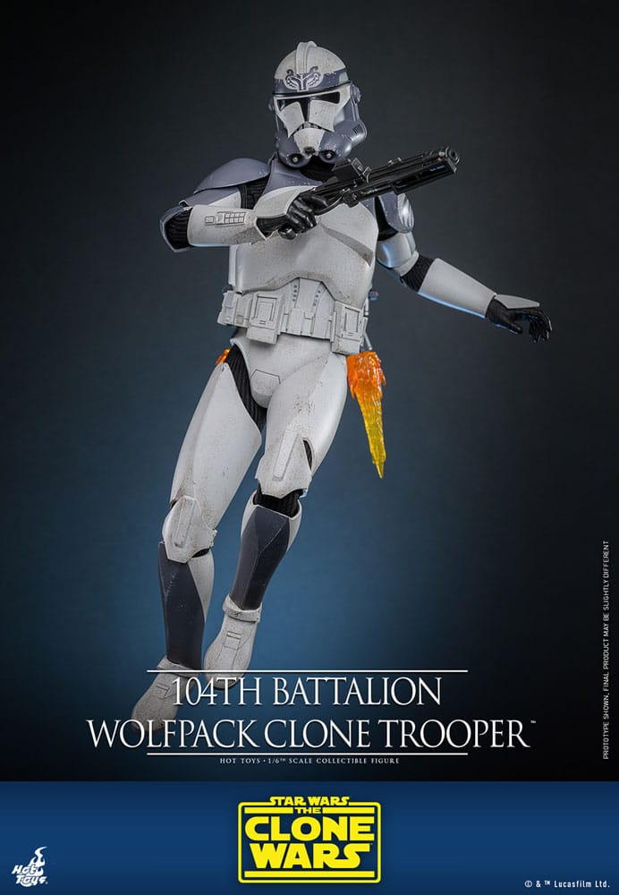 HOT TOYS - Star Wars The Clone Wars Action Figure 1/6 104th Battalion Wolfpack Clone Trooper  TMS142