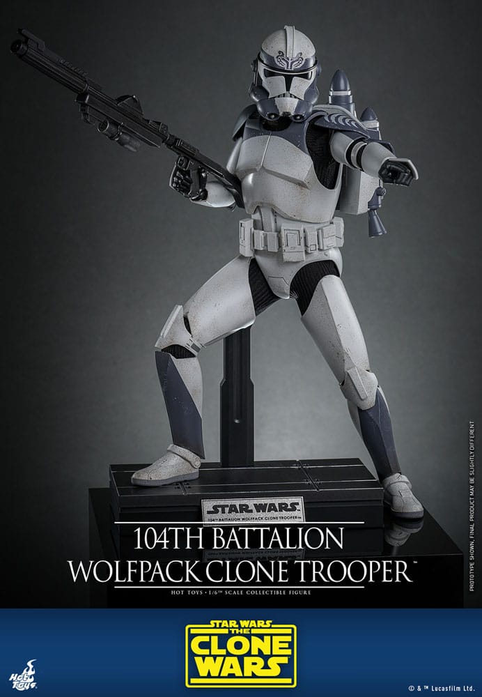 HOT TOYS - Star Wars The Clone Wars Action Figure 1/6 104th Battalion Wolfpack Clone Trooper  TMS142