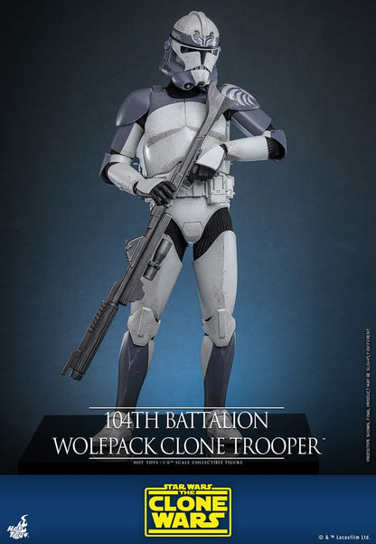 HOT TOYS - Star Wars The Clone Wars Action Figure 1/6 104th Battalion Wolfpack Clone Trooper  TMS142