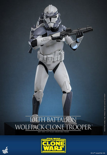 HOT TOYS - Star Wars The Clone Wars Action Figure 1/6 104th Battalion Wolfpack Clone Trooper  TMS142