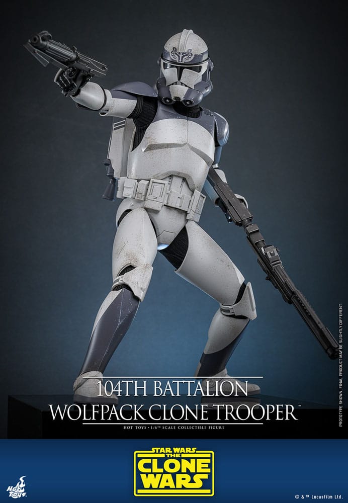 HOT TOYS - Star Wars The Clone Wars Action Figure 1/6 104th Battalion Wolfpack Clone Trooper  TMS142