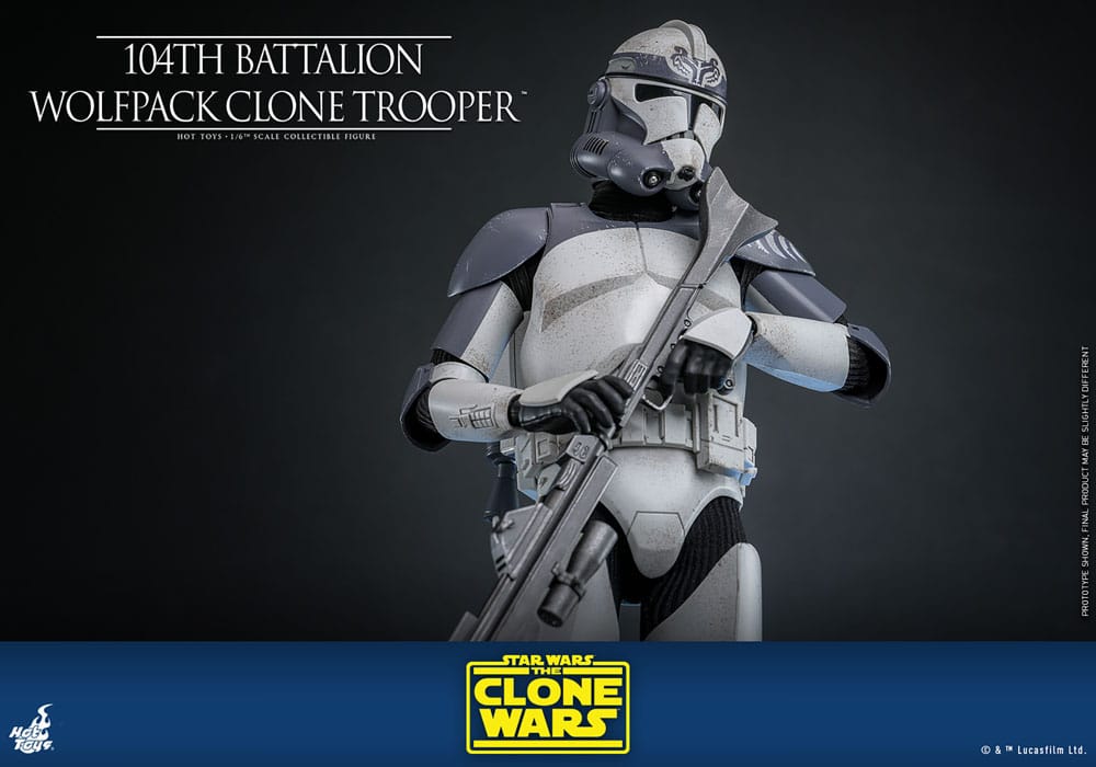 HOT TOYS - Star Wars The Clone Wars Action Figure 1/6 104th Battalion Wolfpack Clone Trooper  TMS142
