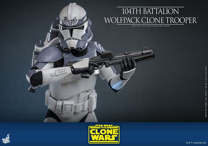 HOT TOYS - Star Wars The Clone Wars Action Figure 1/6 104th Battalion Wolfpack Clone Trooper  TMS142