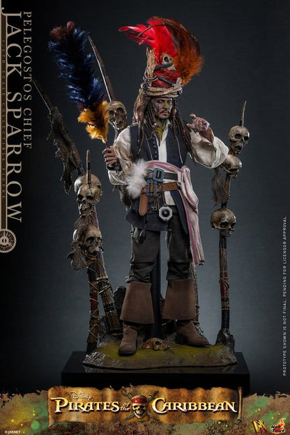 HOT TOYS - Pirates of the Caribbean: Dead Man's Chest Action DX Figure 1/6 Pelegostos Chief Jack Sparrow