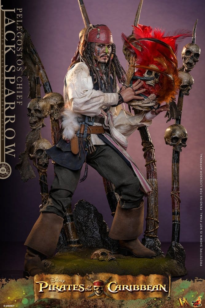 HOT TOYS - Pirates of the Caribbean: Dead Man's Chest Action DX Figure 1/6 Pelegostos Chief Jack Sparrow