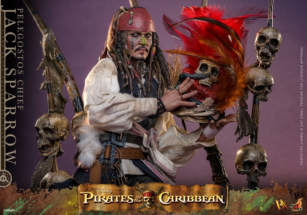 HOT TOYS - Pirates of the Caribbean: Dead Man's Chest Action DX Figure 1/6 Pelegostos Chief Jack Sparrow