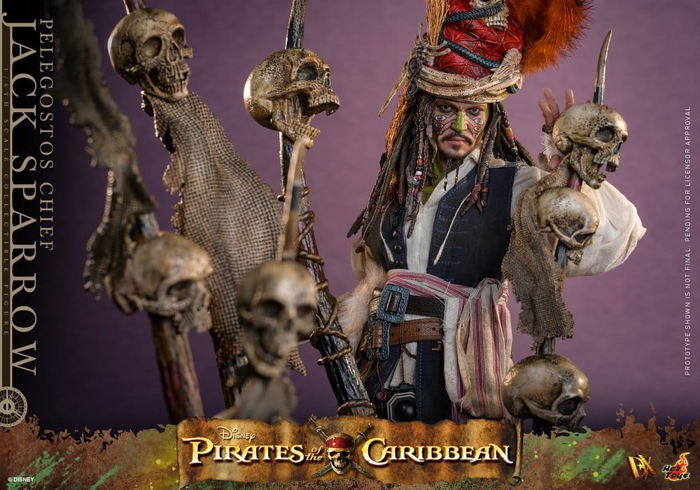 HOT TOYS - Pirates of the Caribbean: Dead Man's Chest Action DX Figure 1/6 Pelegostos Chief Jack Sparrow