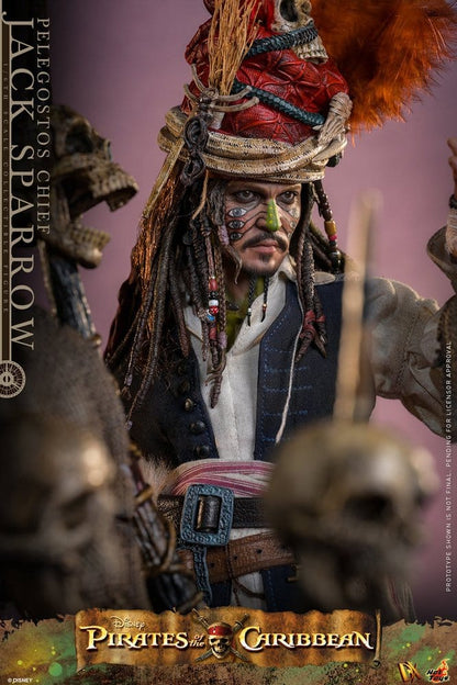 HOT TOYS - Pirates of the Caribbean: Dead Man's Chest Action DX Figure 1/6 Pelegostos Chief Jack Sparrow